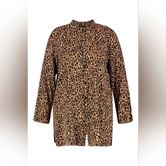 PLUS LEOPARD OVERSIZED SHIRT - Picture 2 of 3
